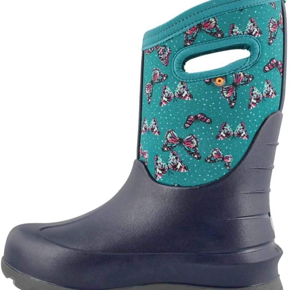 BOGS - Teal and Navy Butterfly Print Winter Boots